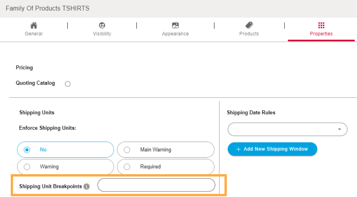 8 - Shipping unit breakpoints to enforce different minimums, field in catalog properties