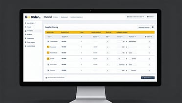 Building material supplier dashboard with live order and inventory data