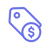 pricing icon in 585de6 no background