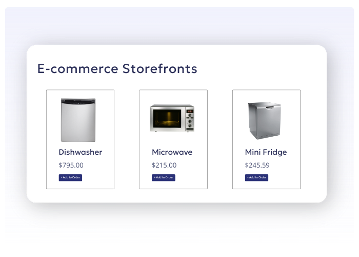 B2B ecommerce storefronts with listed products B2B ecommerce storefronts with listed products