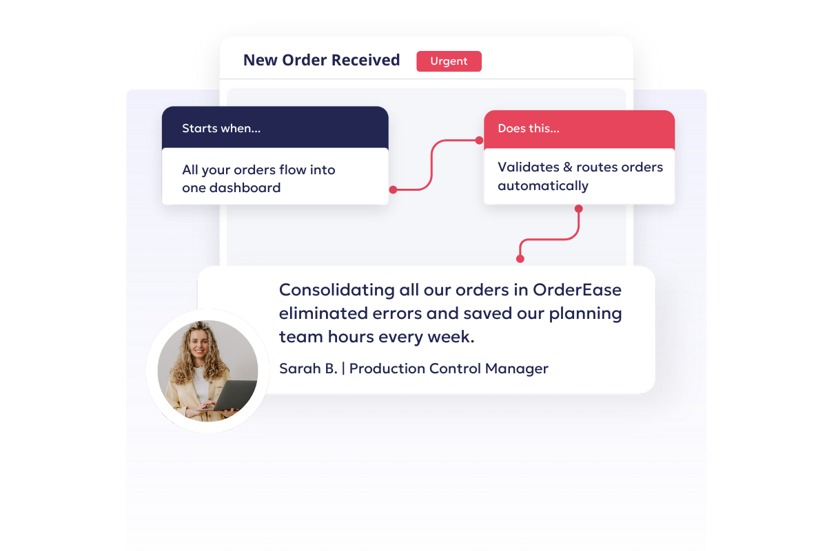 OrderEase | Order intake visual with auto-validation for manufacturer's orders
