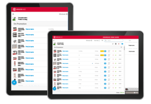Orderease wholesale ordering feature tablet