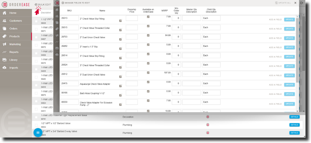 OrderEase Wholesale - Bulk Editor