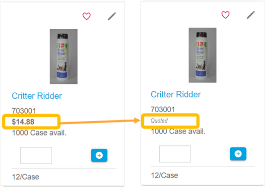 Hidden prices for quoted items in Tile View