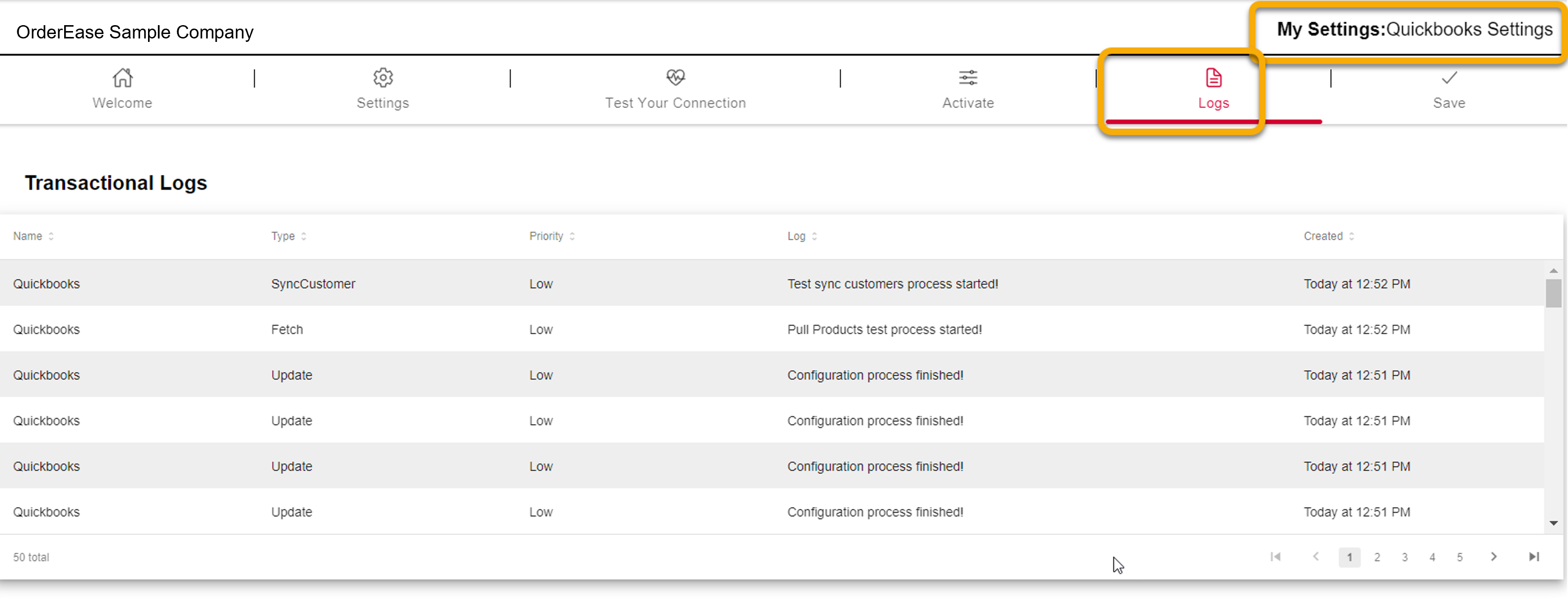 Activity log for integration troubleshooting and more