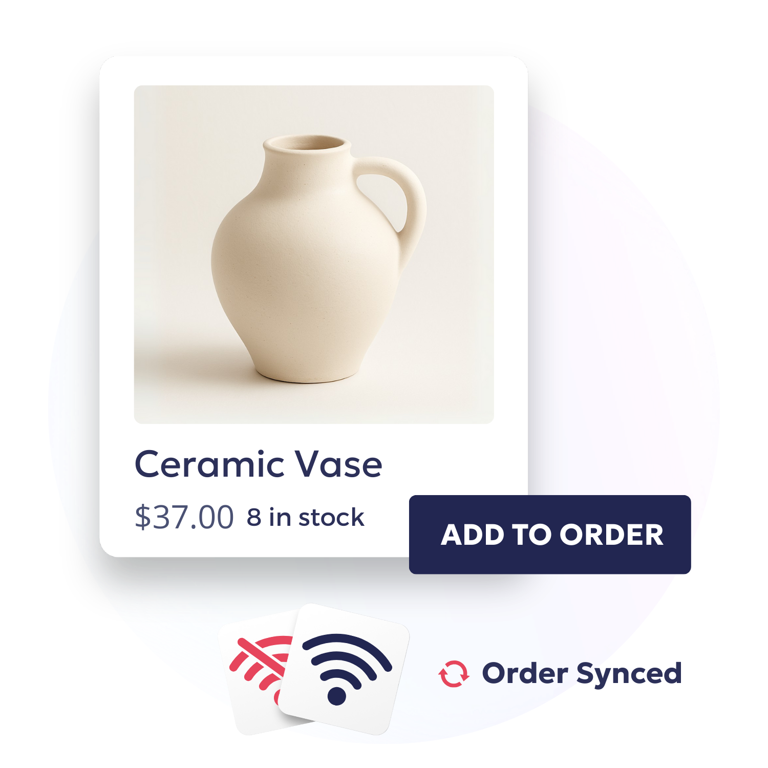 Customer ordering portal with offline sync