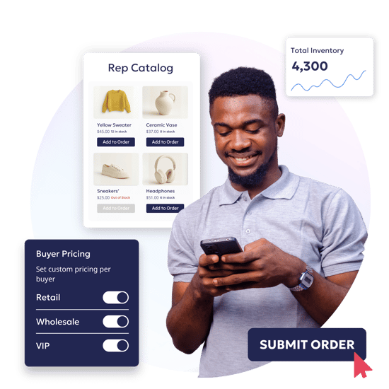Sales Rep App being used by field rep