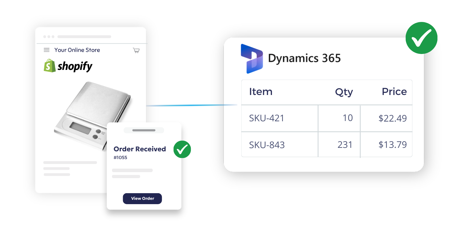 Shopify orders connected to Dynamics 365 without middleware tools