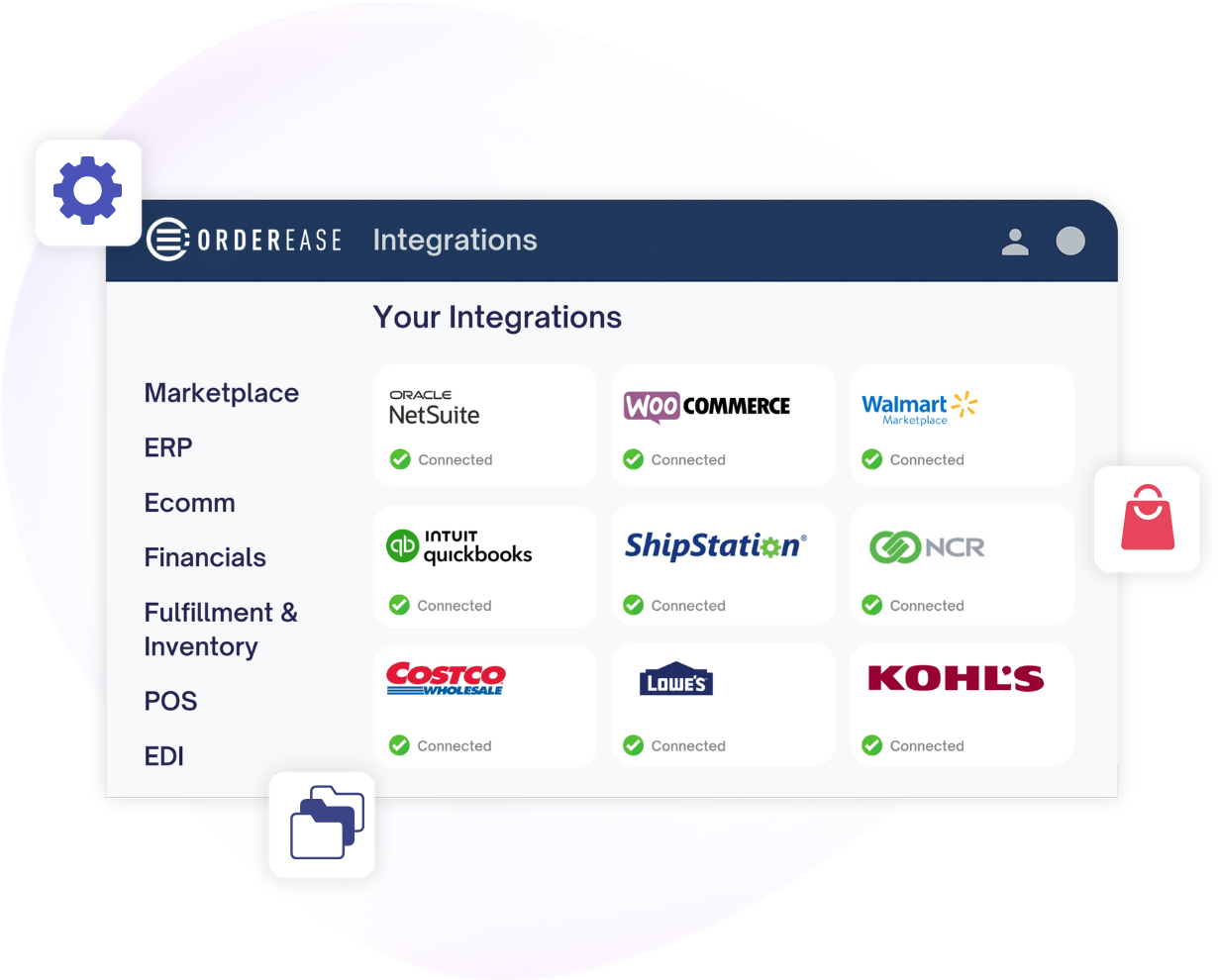 Fully integrated ecommerce order automation dashboard showing integrations | OrderEase