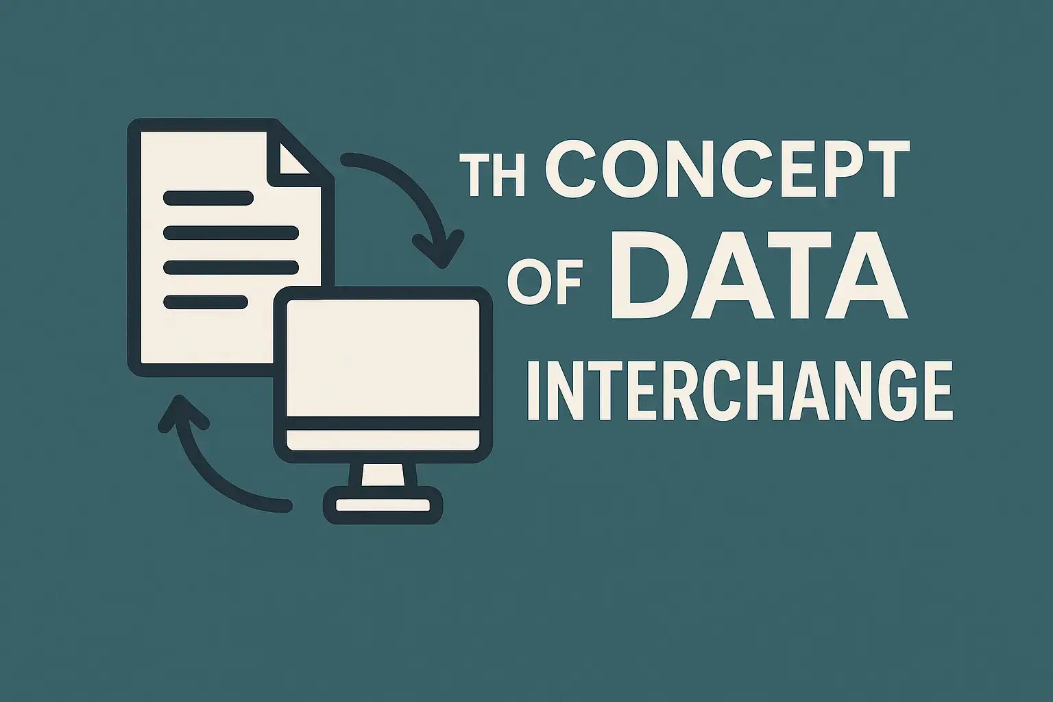 Graphic representing the concept of data interchange between documents and computer systems — foundational to EDI.
