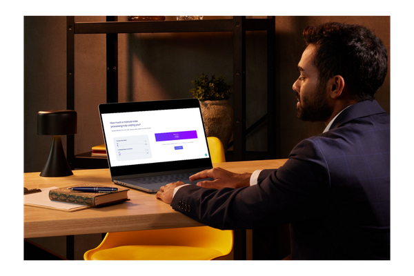 manual b2b ecommerce workflows calculator being used by manager