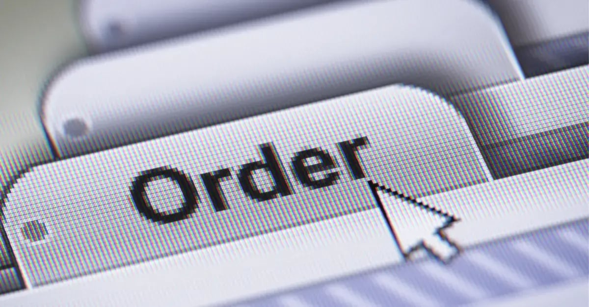 Computer screen showing an online order tab representing digital order processing and automation through EDI systems.