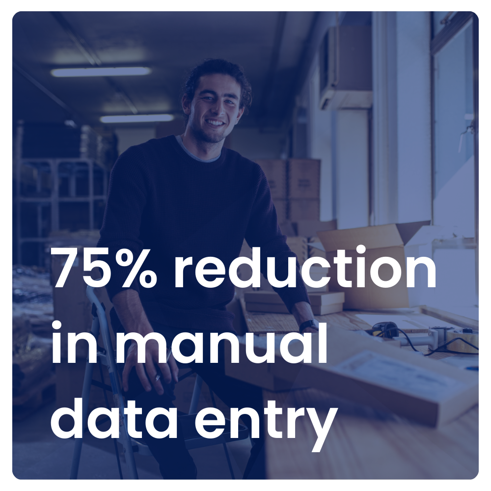 75% reduction in manual data entry
