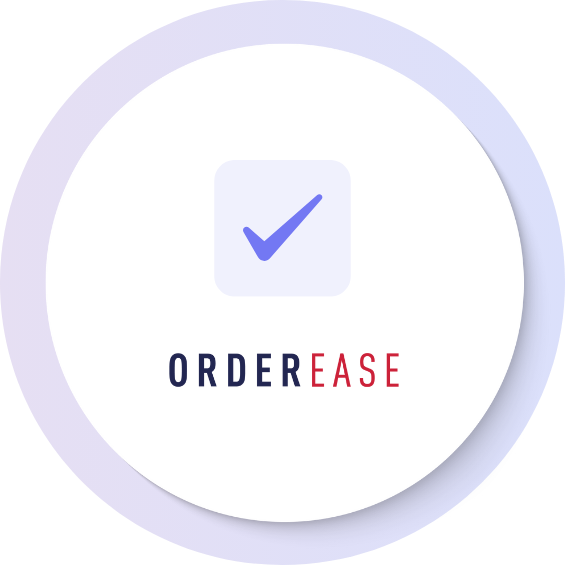 OrderEase logo with checkmark icon representing verified B2B order automation solution.